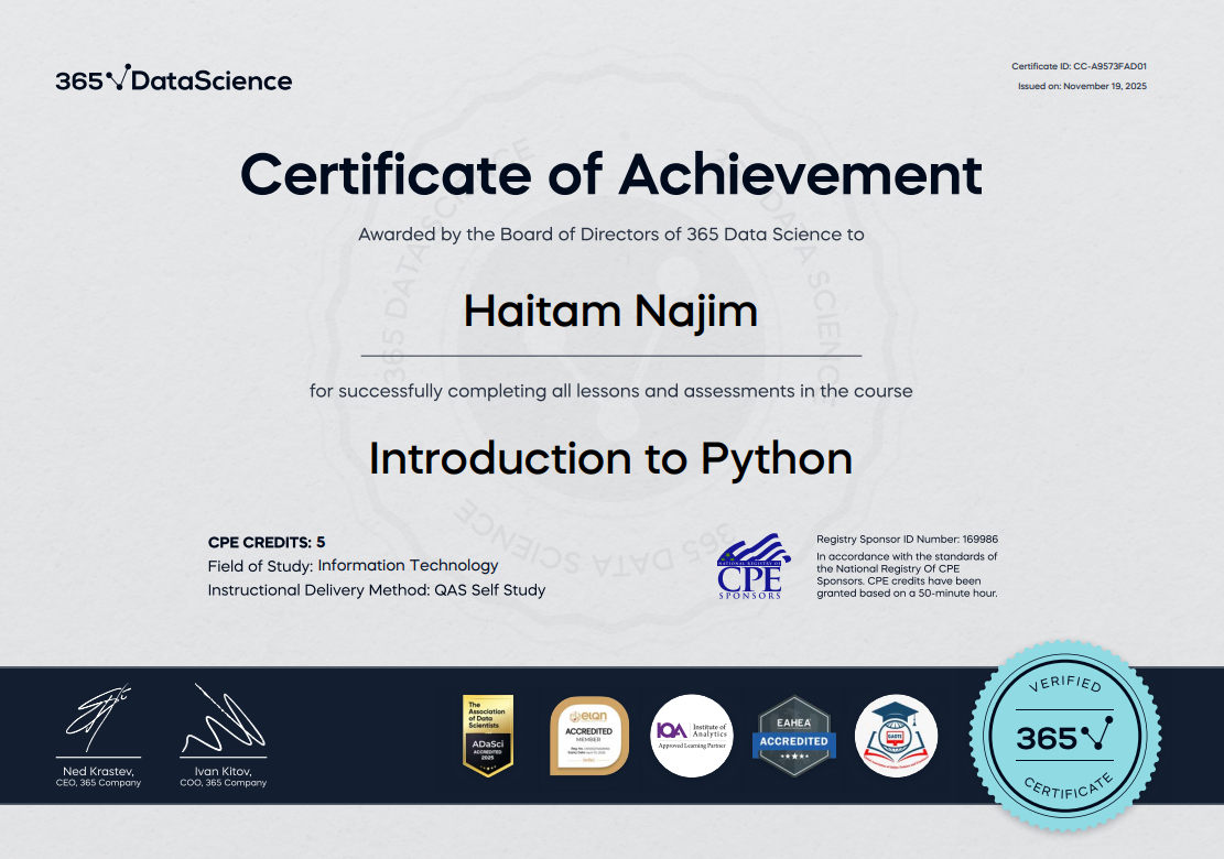 Python - Certificat